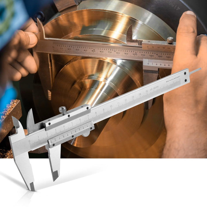 STAHLWERK Messschieber 0-150 mm DIN 862 Schieblehre/Messlehre aus gehärtetem Carbon-Stahl für Aussen