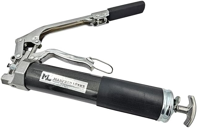 ML Einhand Fettpresse für 400g mit Panzerschlauch Druckrohr Kupplung 500cm³ Schwarz