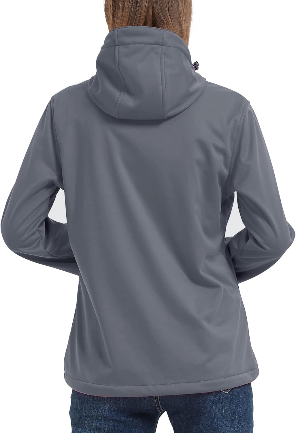 ATLASLAVA Damen Softshelljacke Wasserdichte Atmungsaktive Leichte Fleece Kapuze Übergangsjacke Laufe