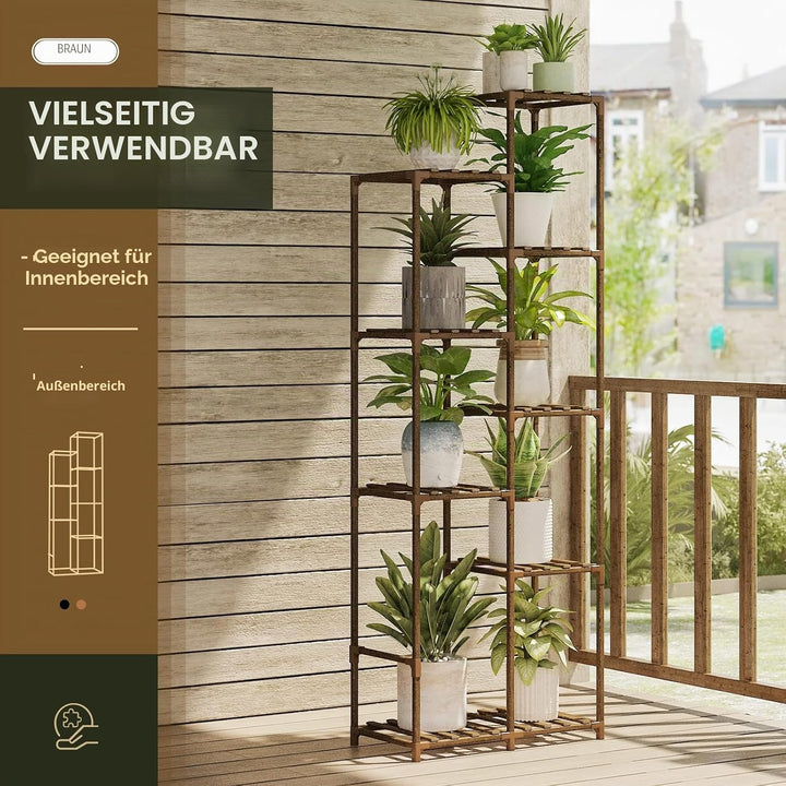 Bamworld Pflanzenregal Outdoor Indoor Blumenständer Hoch Pflanzentreppe Blumenständer für Draussen P