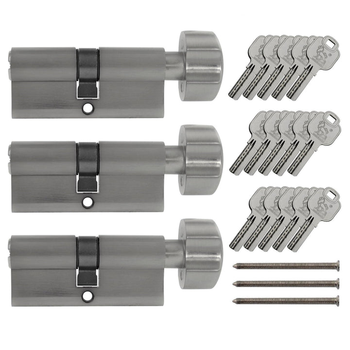 3x Knaufzylinder KD 90 mm 45/45 gleichschliessend inkl. 15 Schlüssel