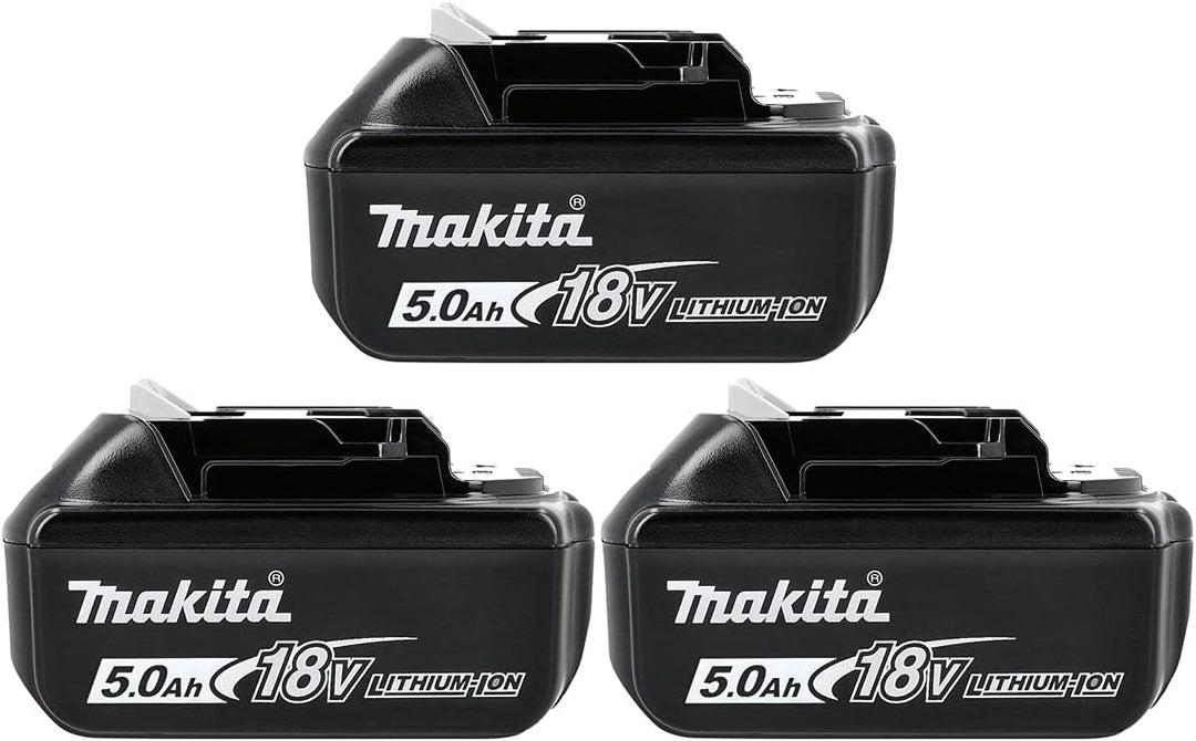 Makita Original BL1850 18V 5.0Ah Li-Ion LXT Akku 3er Pack 3 x 5.0Ah Batteries, 3 x 5.0Ah Batteries
