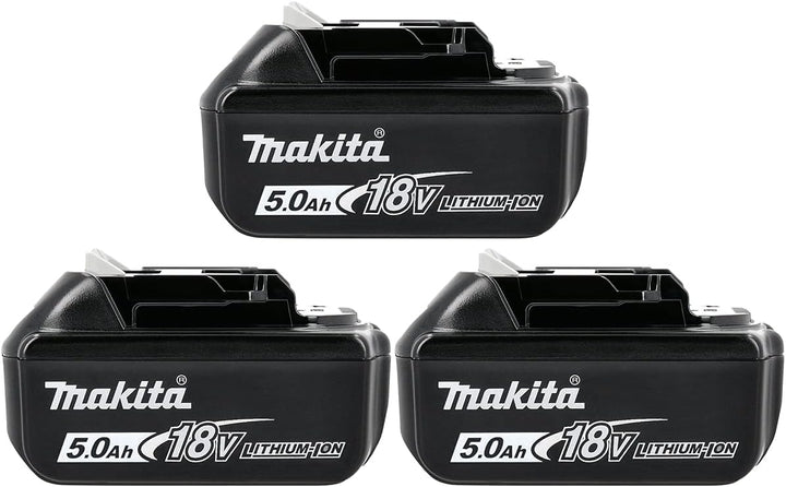 Makita Original BL1850 18V 5.0Ah Li-Ion LXT Akku 3er Pack 3 x 5.0Ah Batteries, 3 x 5.0Ah Batteries