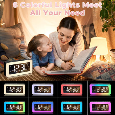 Sukeen Wecker Digital, Wecker Kinder Digital, Wecker Mit Licht, Digitaler Uhr Mit Doppelalarm, 8 Ein