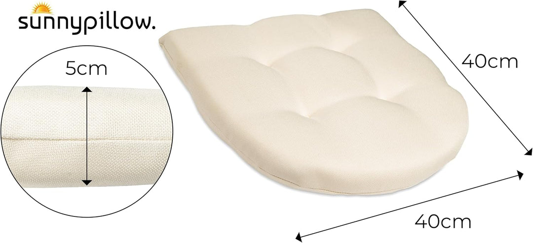 sunnypillow 4er Set Stuhlkissen 40x40 cm - Sitzkissen Stuhl 5cm dick - Sitzpolster für Stühle, Bänke