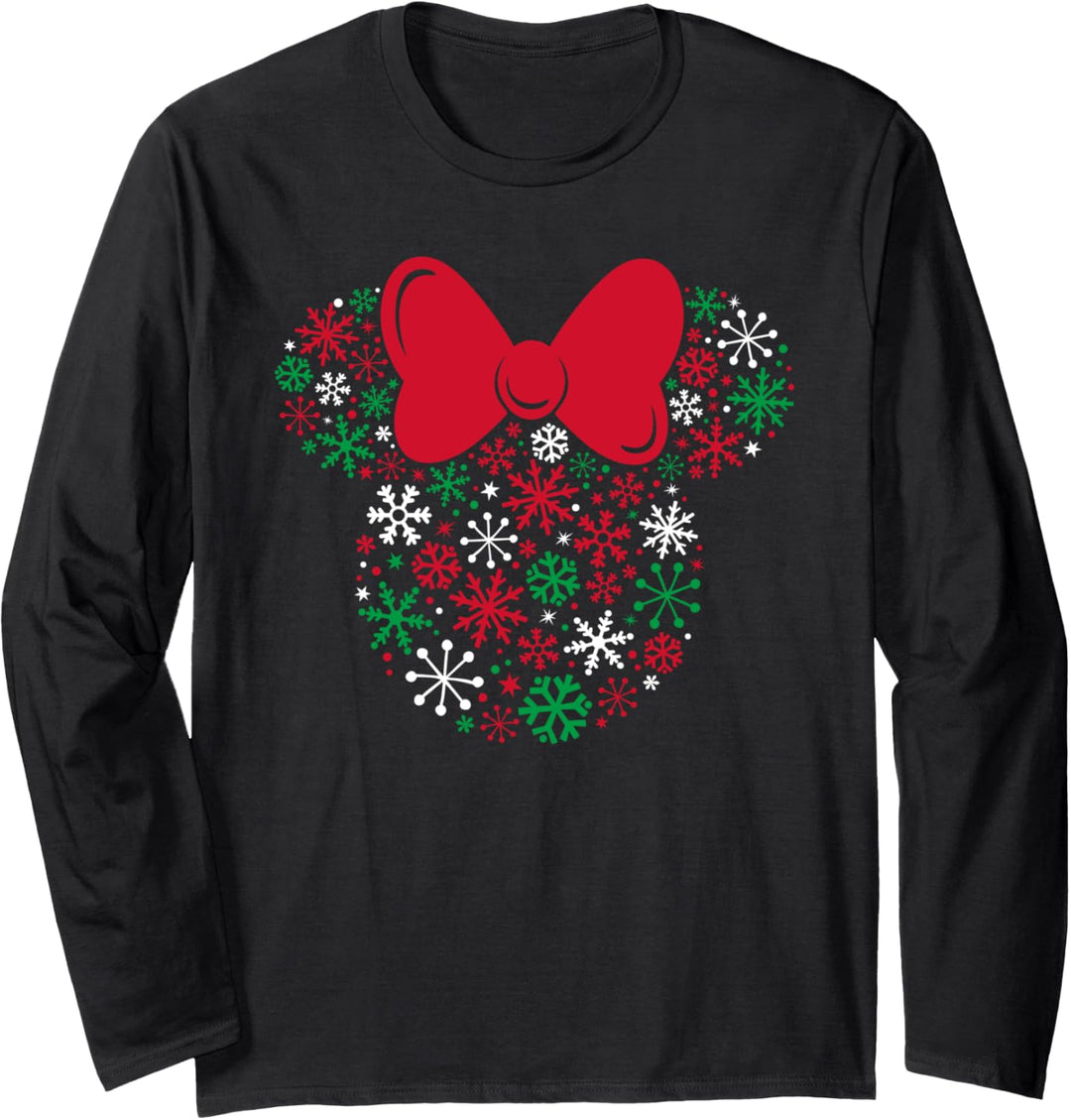 Disney Minnie Mouse Icon Holiday Snowflakes Langarmshirt