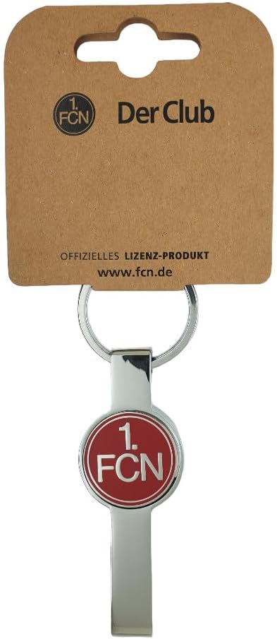 AMBALLCOM | 1. FC Nürnberg Schlüsselanhänger mit Flaschenöffner und Logo-Chip – Offizielles Fan-Merc