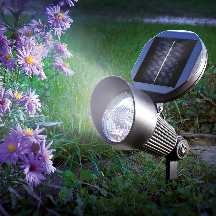 Esotec LED Solarspot Spotlight, Aluminium, Solarstrahler, Spotstrahler, Spotlicht, Bodenstrahler, So