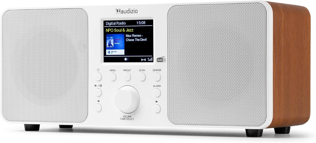 Audizio Genua DAB Radio mit Bluetooth – Stereo DAB Plus Radio mit Fernbedienung, 60 Speicherplätze,