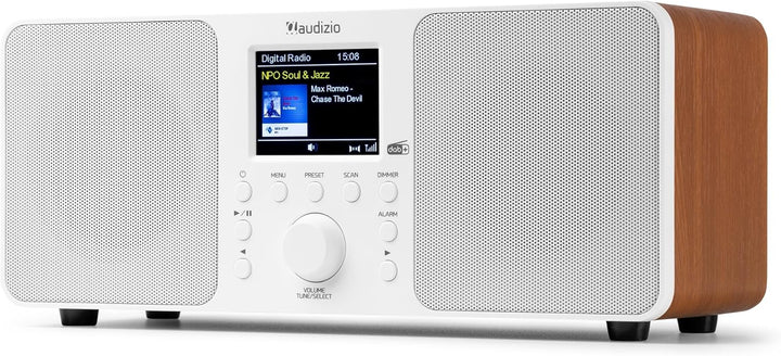 Audizio Genua DAB Radio mit Bluetooth – Stereo DAB Plus Radio mit Fernbedienung, 60 Speicherplätze,