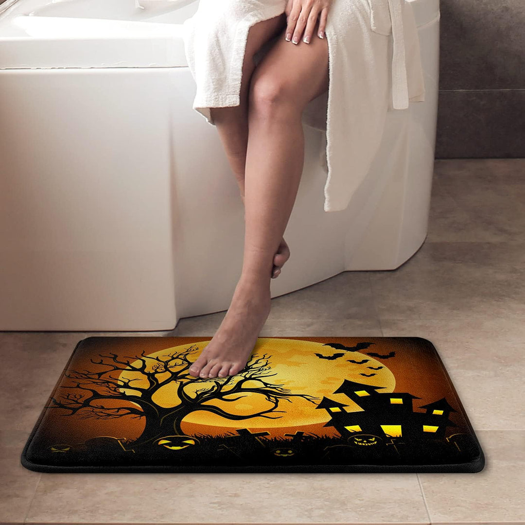 Britimes Halloween-Badematte, Badezimmerteppich, kein Verrutschen, Halloween-Badezimmer-Dekorationen