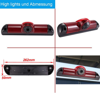 Auto Dritte Dach Top Mount Bremslicht Rückfahrkamera Rückfahrsystem Einparkkamera+ 7 Zoll LCD Monito