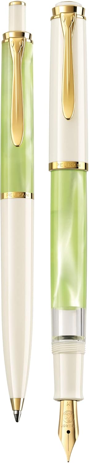 Pelikan Kugelschreiber Classic 200, Pastell-Grün, hochwertiger Druckkugelschreiber im Geschenk-Etui,