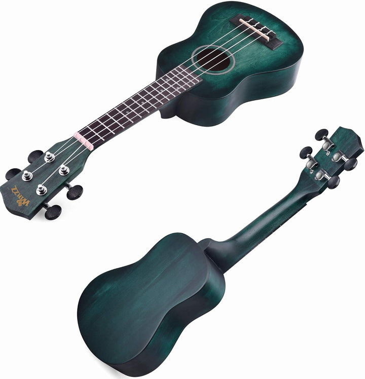 Winzz 21" Sopran Ukulele Anfänger Set Kinderm Erwachsene, Einzigartiges Farbdesign, mit Tasche, Stim