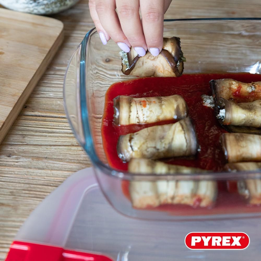 Pyrex® - Cook & Heat - 5 Stück Glasschalen mit luftdichten Deckeln, mikrowellengeeignet, BPA-frei