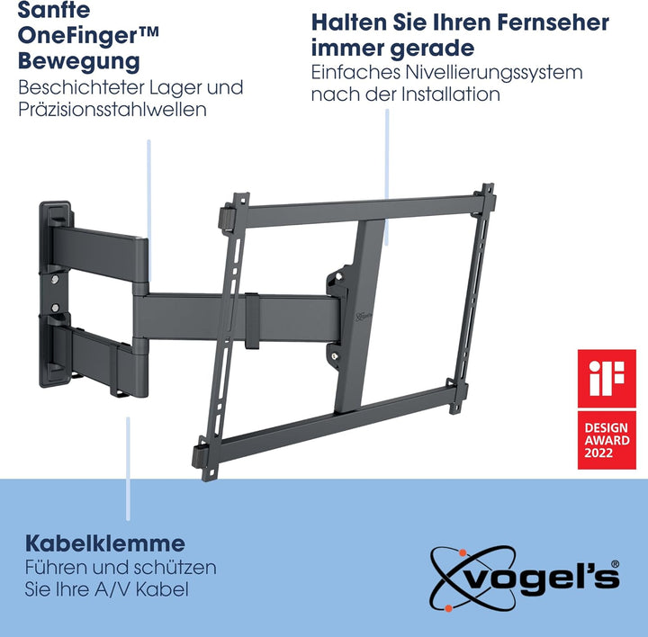 Vogel's Comfort TVM 3845 Hochwertige Schwenkbare TV-Wandhalterung für Fernseher von bis zu 100 Zoll