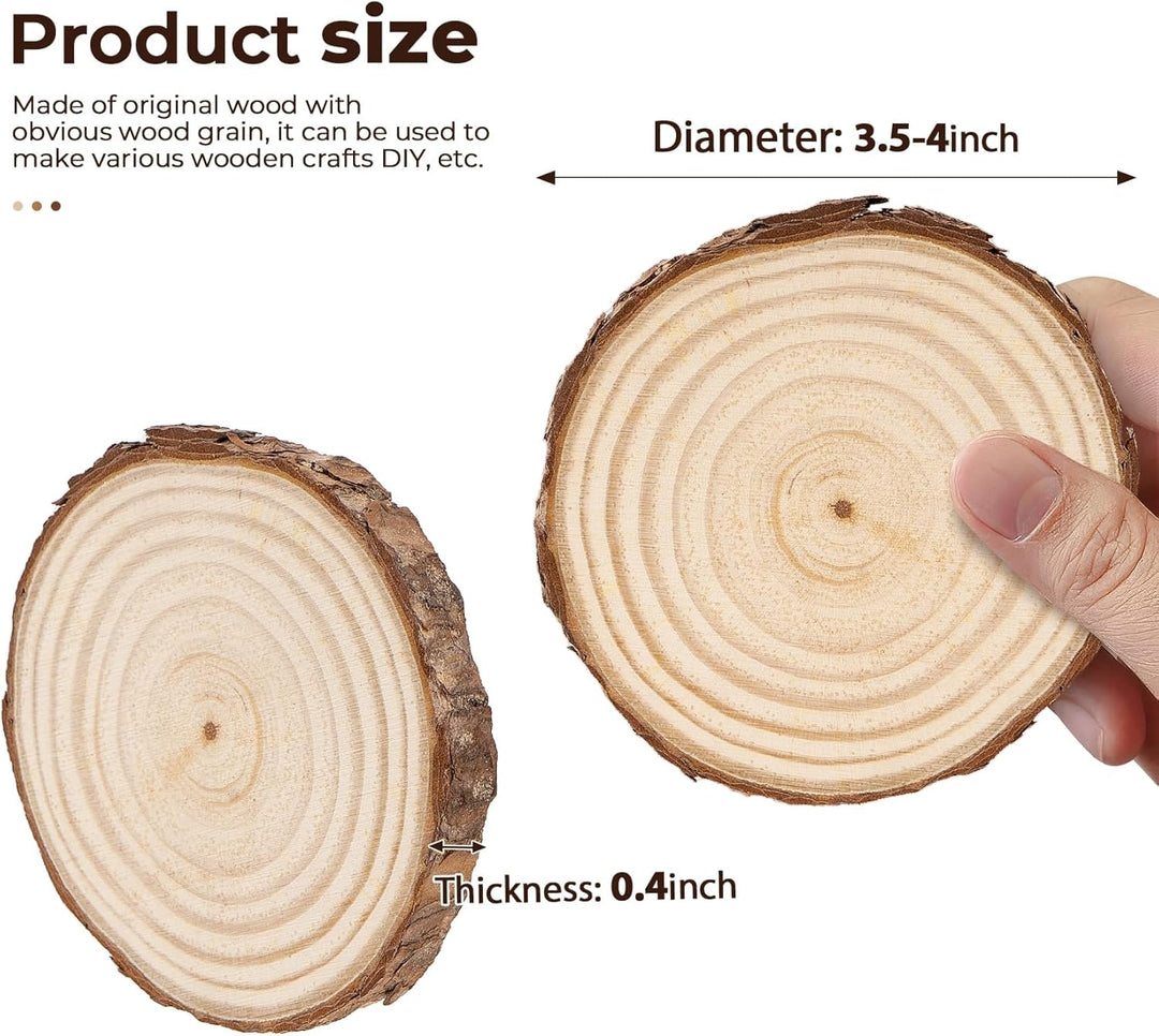 Holzscheiben 28 Stücke, 9-10cm Baumscheiben, ohne LöChern Holzplatte Rund,Holz Scheiben Zum Basteln