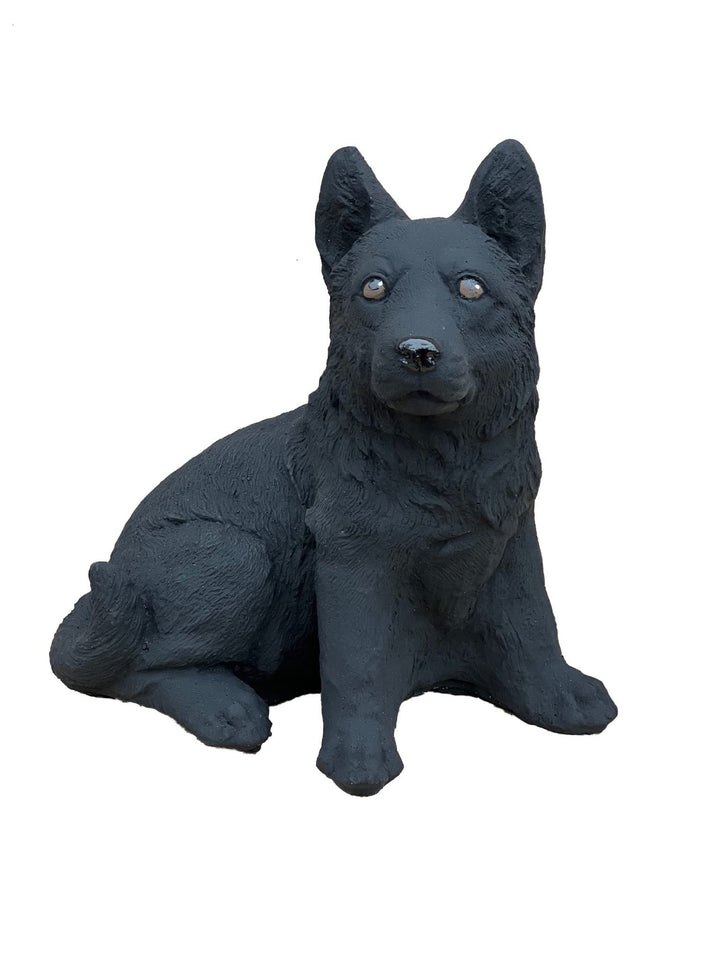 stoneandstyle Steinfigur Schäferhund schwarz frostfest