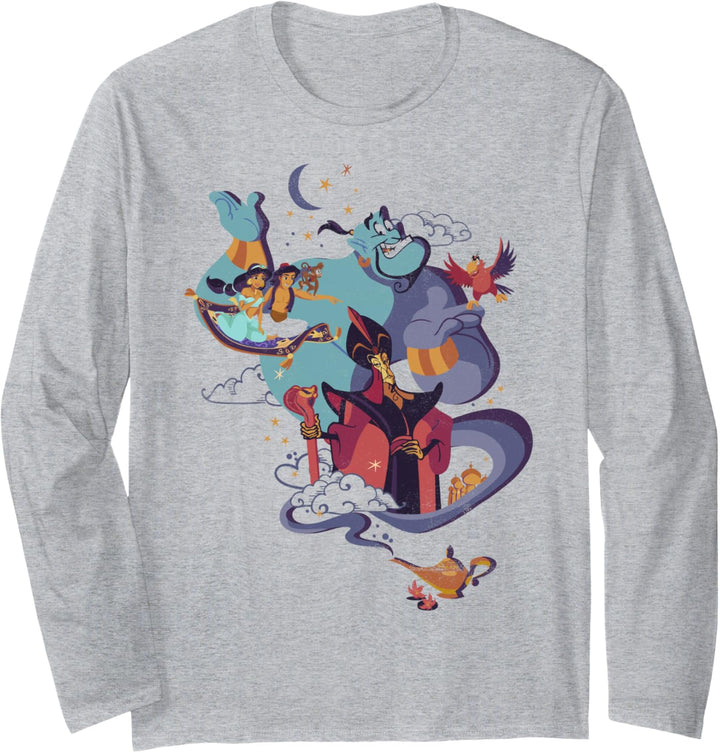 Disney Aladdin Vintage Group Shot Night Portrait Langarmshirt