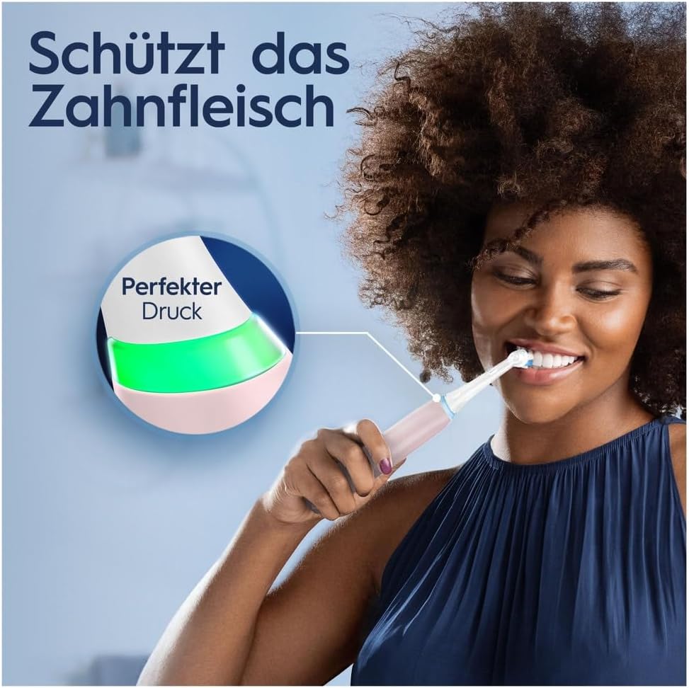 Oral-B iO 3N Elektrische Zahnbürste, Rosa, runde Bürste, weiche Mikrovibrationen, 3 Putzmodi, 1 Lade