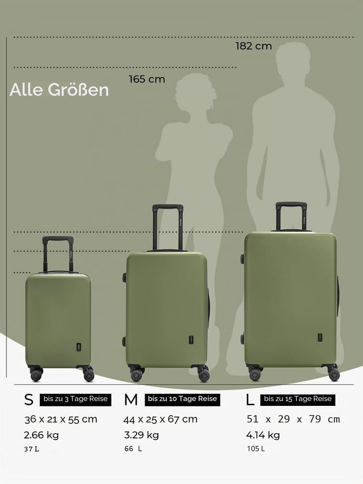 REDOLZ kleiner Hartschalen Kabinen-Koffer | Cabin-Trolley 36 x 21 x 55 cm aus hochwertigem ABS Mater