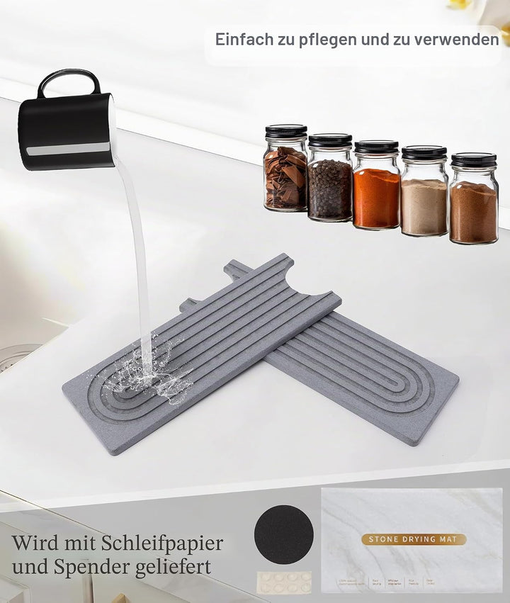 Diatomeen-Wasserhahn-Spritzschutz, Kieselgur für die Küchenspüle, extra lang, 61 cm, schnell trockne