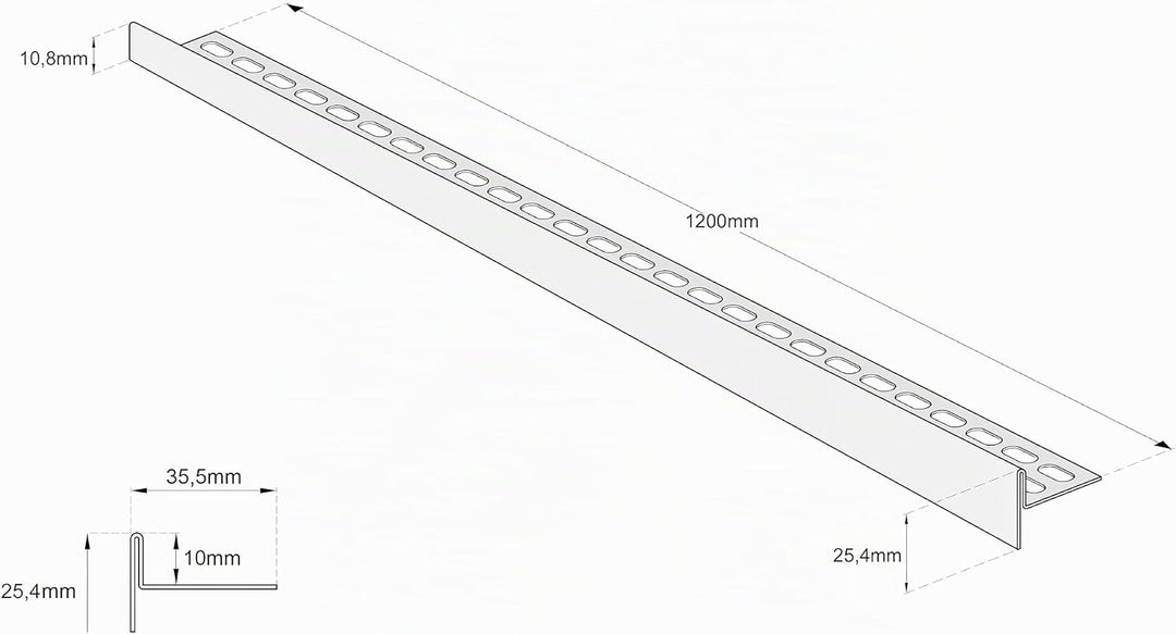 Aquabad Edelstahl Gefälleprofil Clive für begehbare Dusche 120cm, linksversion, Kantenhöhe 10mm 120c