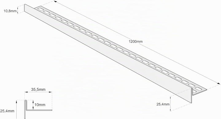 Aquabad Edelstahl Gefälleprofil Clive für begehbare Dusche 120cm, linksversion, Kantenhöhe 10mm 120c