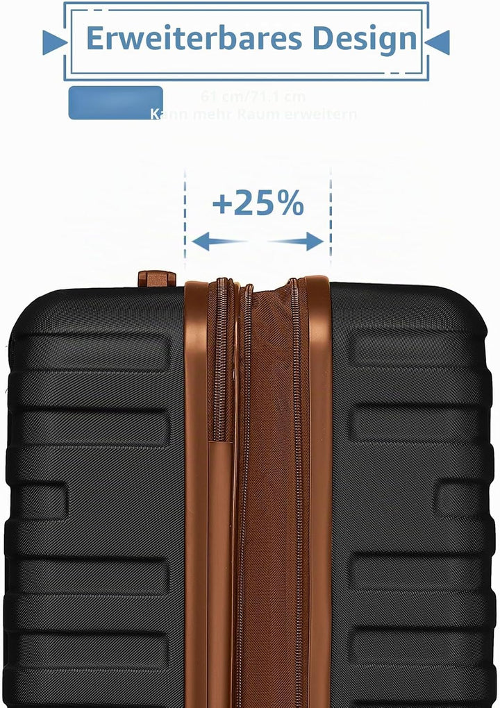 LARVENDER Kofferset 6 Teilig Hartschale Leicht ABS Erweiterbar Reisekoffer Haltbar Handgepäck Sets 4