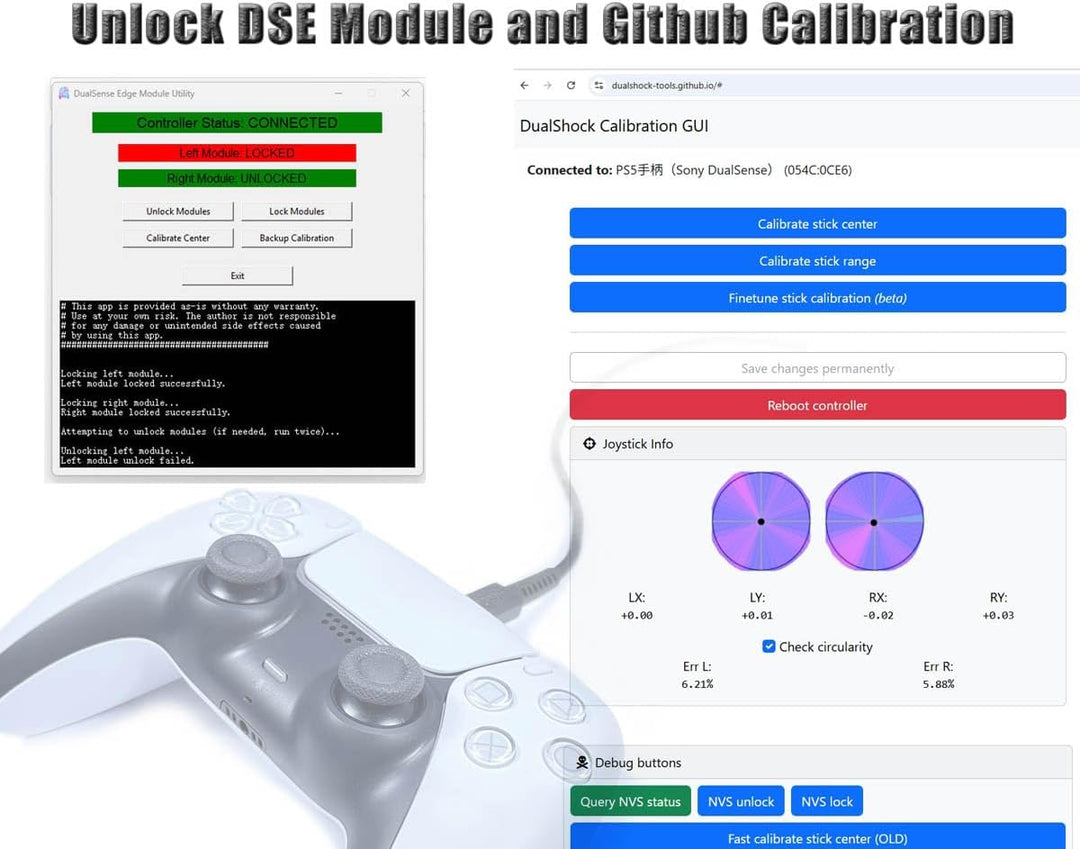 ElecGear 4x TMR Joystick und Entlötheizplatte Ersatz für PS5, DSE, Steam Deck und Andere Controller,