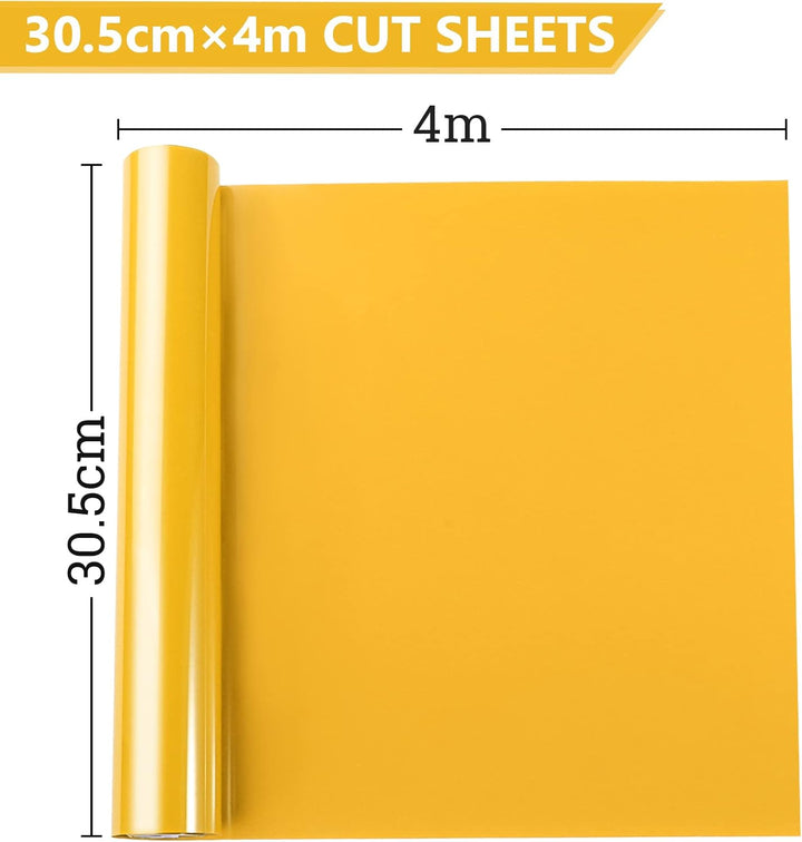 NANAPLUMS Plotterfolie Textil, 30.5cm×4m Flexfolie Plotter Textil, Bügelfolie für Textilien Transfer
