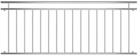 Mucola Edelstahl Balkongeländer 90x225 cm – V2A Brüstungsgeländer mit 16 Füllstäben, Ø 3,8 cm Handla