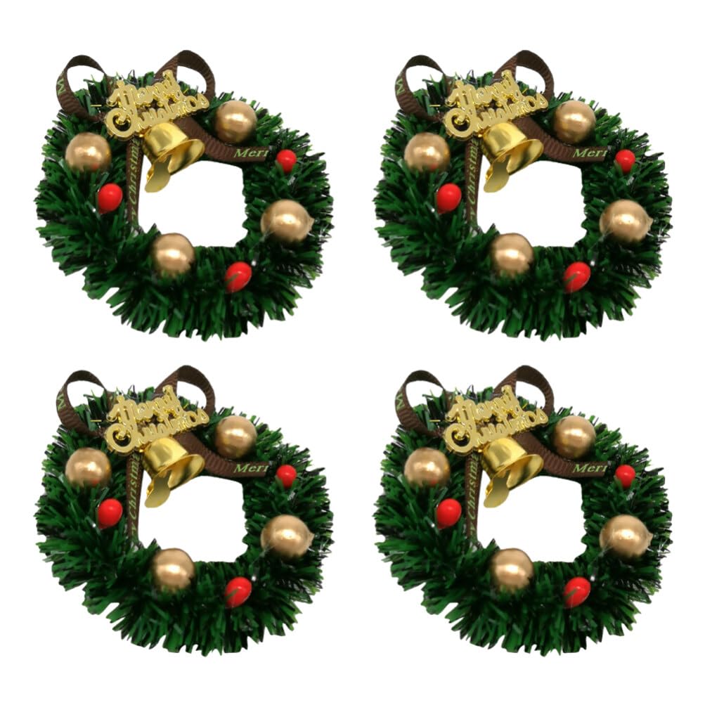 BESPORTBLE 4 Stück Weihnachtskerzenringe Kränze mit Roten Beeren Und Weihnachtskugel Ornamente für S