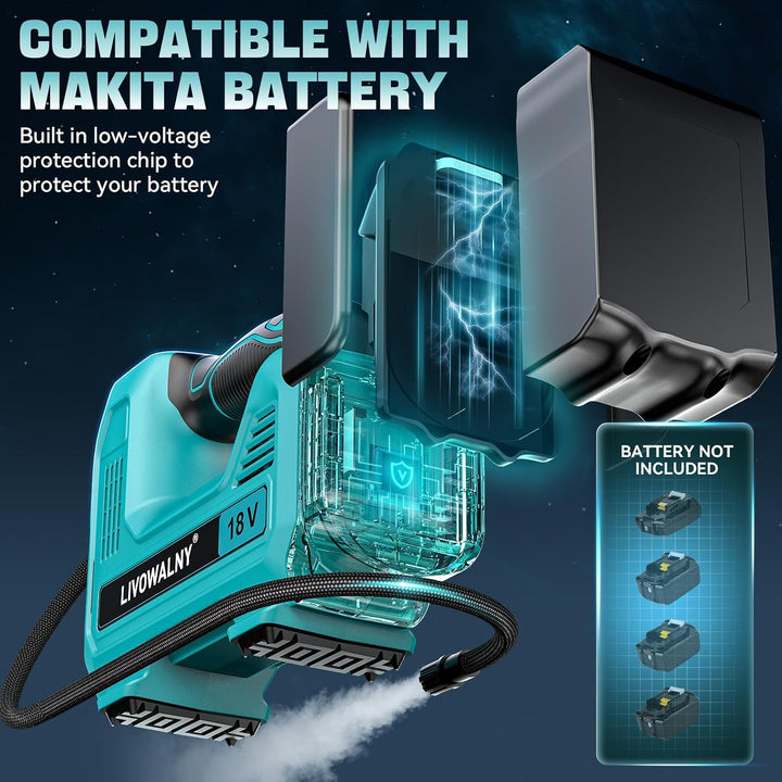Ecarke Akku-Kompressor kompatibel mit Ma-kita 18V Akku, Max. 11 bar, Bürstenlosem Autokompressor mit