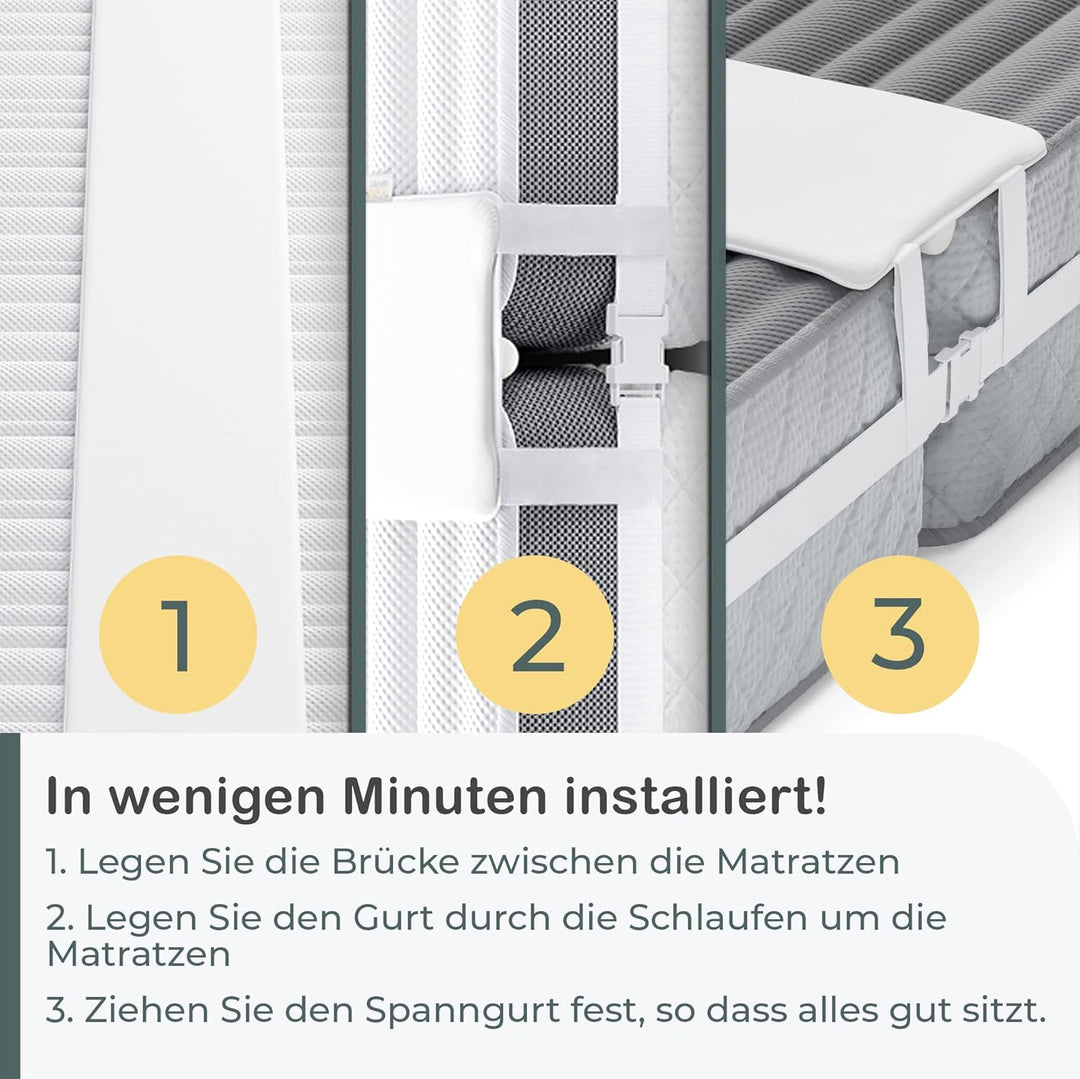 COMFYCENTRE Extra Breite Liebesbrücke für Matratzen mit Spanngurt [30 x 200cm] - Perfekt für 180 x 2