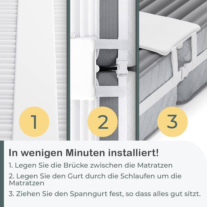 COMFYCENTRE Extra Breite Liebesbrücke für Matratzen mit Spanngurt [30 x 200cm] - Perfekt für 180 x 2