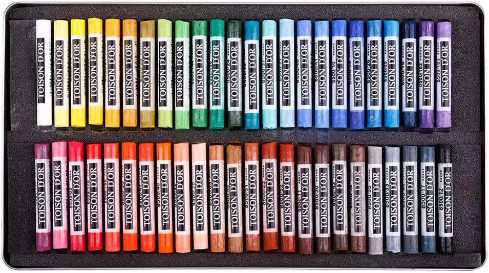 KOH-I-NOOR TOISON D'OR 8516 Weiche Künstler-Pastellkreiden im Metallui (48 Stück)