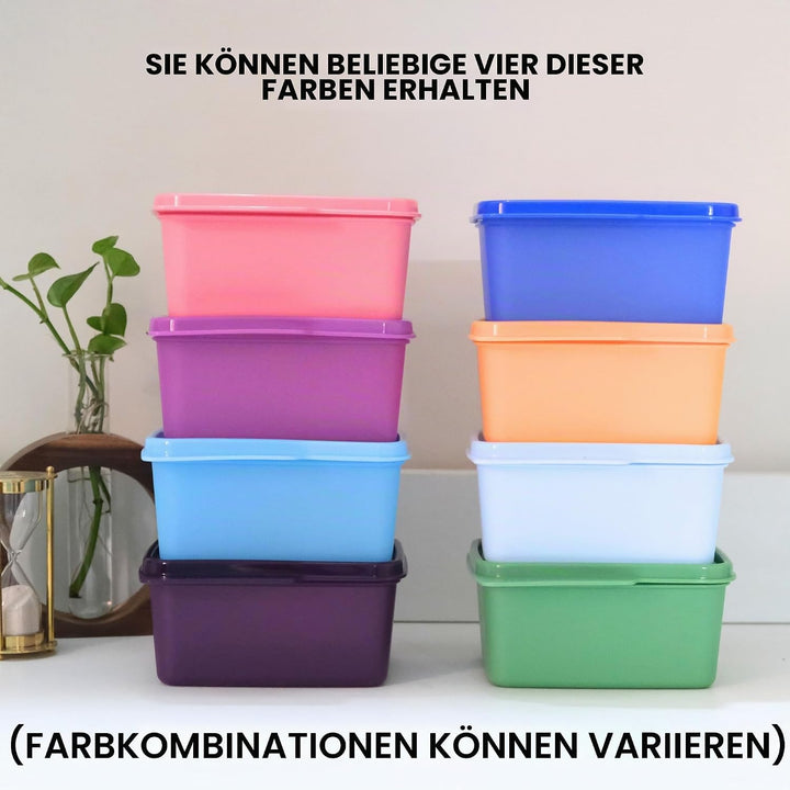 Tupperware Keep Tab Plastic Container Set, 500ml, Set of 4, Multicolour (TUP_B01AXR1M88)