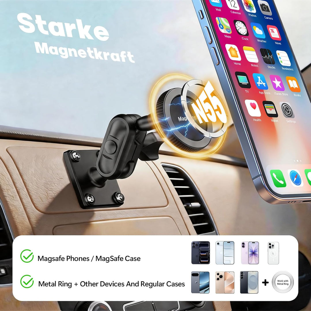 MAGJIEYX Handyhalterung Auto mit Bohrerbasis, Magnetisch Armaturenbrett Halterung für LKW Transporte