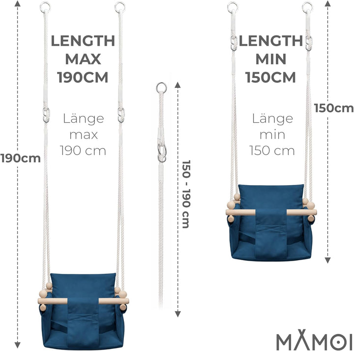 MAMOI® Babyschaukel, Baby schaukel Indoor, Kinderschaukel aus Holz, Holzschaukel für Kinder, Schauke
