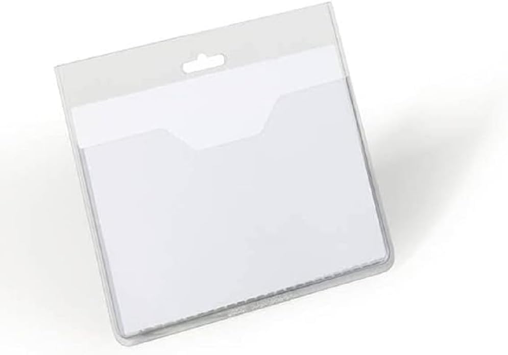 Durable Namensschilderhülle (offene Tasche, 60 x 90 mm) Packung à 20 Stück, transparent, 813619 60 x
