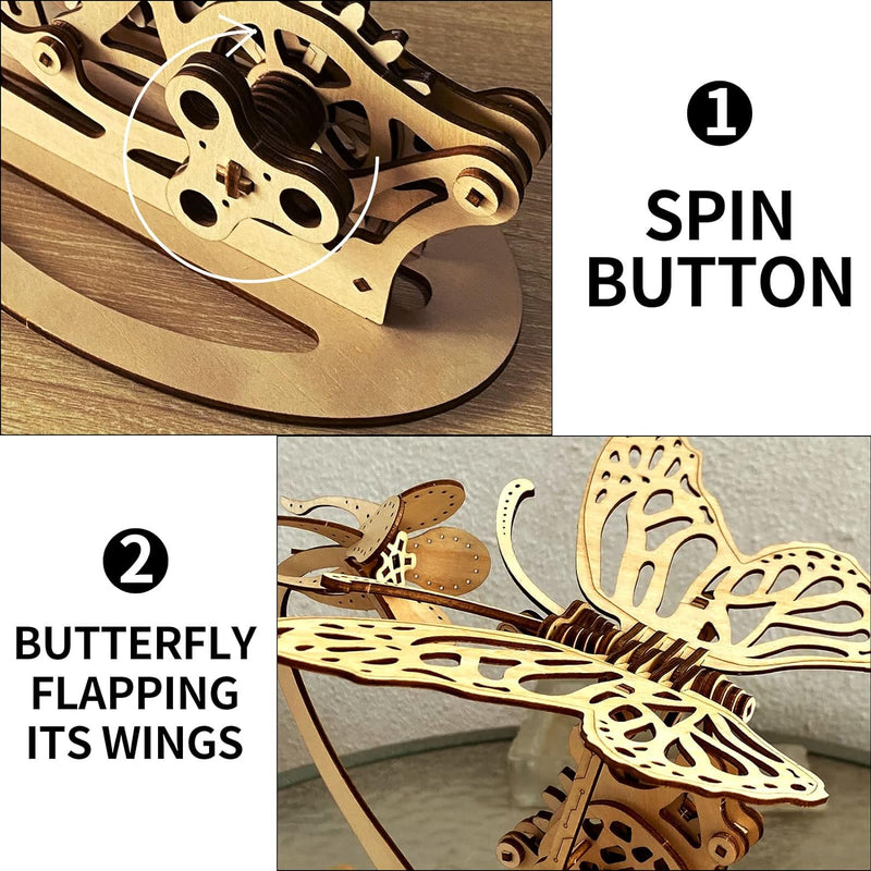 Schmetterling 3D-Holzpuzzle Mechanischer Kolibri ， Mechanischer Schmetterling 3D-Holzpuzzle Mechanis