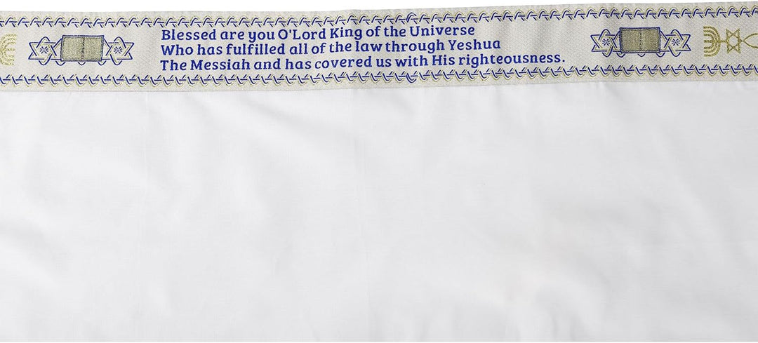 BRTAGG Tallit Gebetsschal, Englisch/Hebräisch mit passender Tasche Blau, 180x55cm, Englisch, Blau, 1