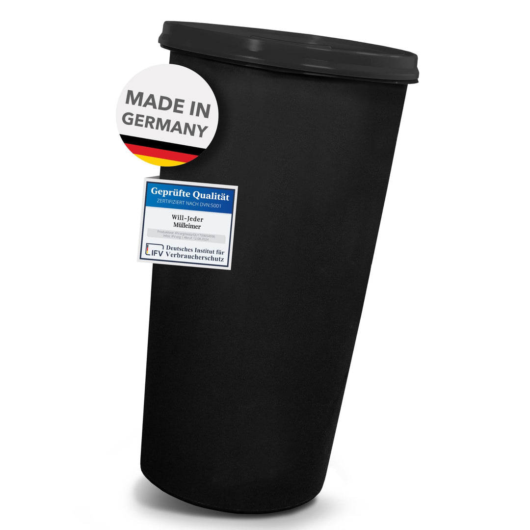 Mülleimer 60l mit geruchsdichtem Deckel (Anthrazit), Gelber Sack Ständer, Made in Germany, Müllsacks