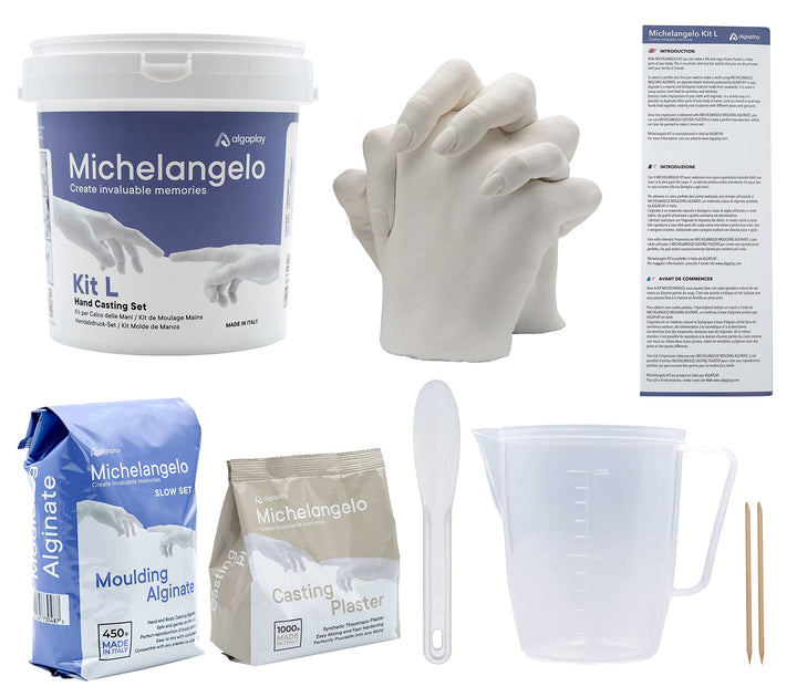 Algaplay Michelangelo KIT Hände Handabdruck Set. Kreative Geschenk-Idee für Paare und Freunde. Perfe