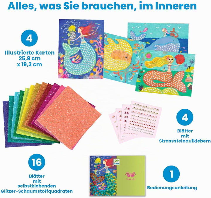 DJECO Mosaik-Box EL Lied der Meerjungfrauen (39423), Mehrfarbig (1)