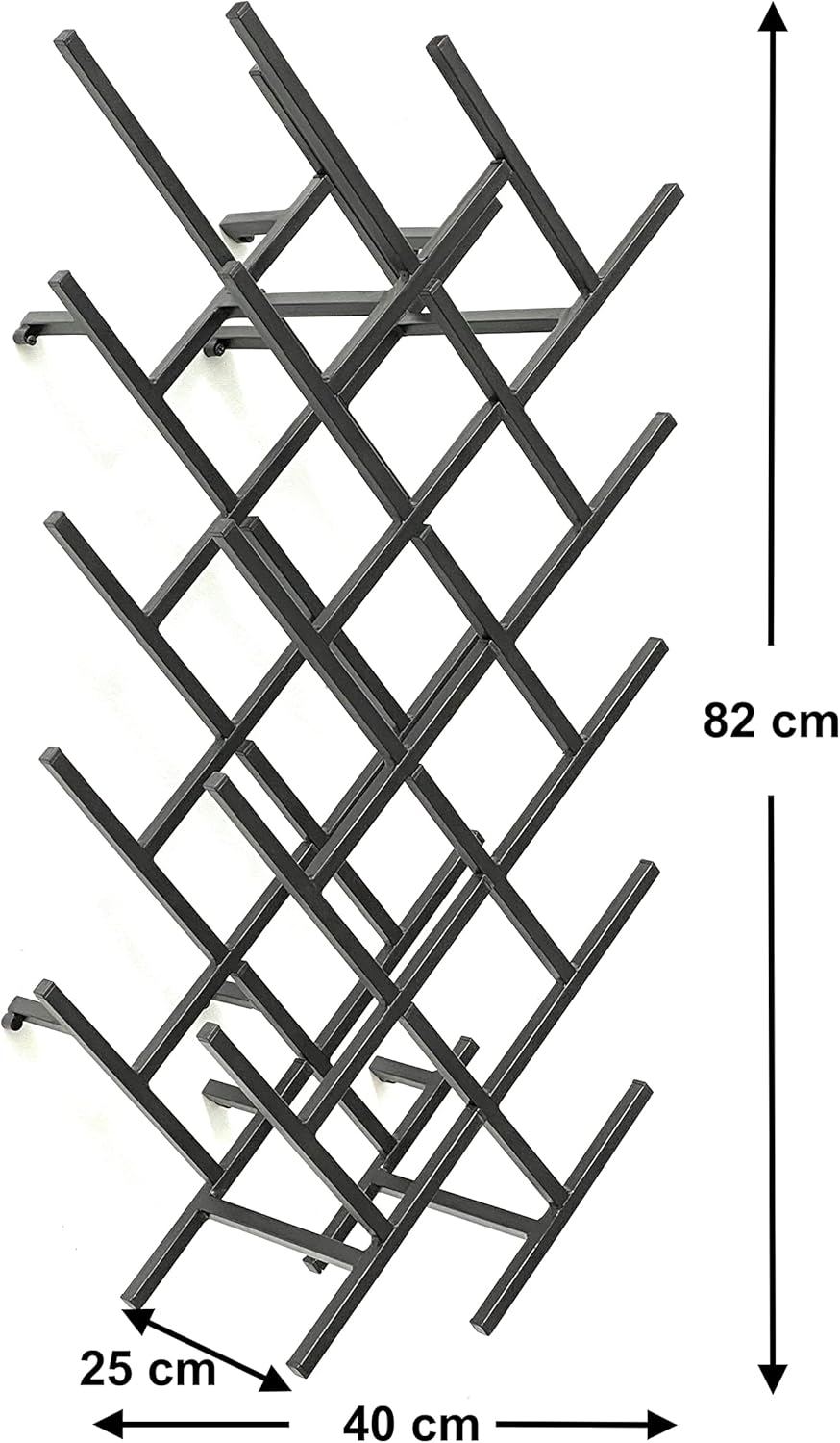 DanDiBo 2er Set Weinregal Metall Schwarz Wand erweiterbar für 18 Flaschen Acord Flaschenregal 96279