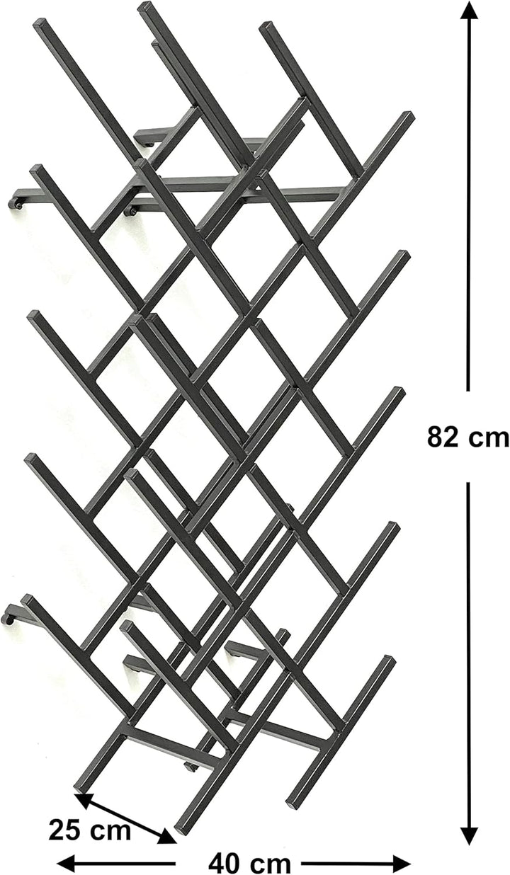 DanDiBo 2er Set Weinregal Metall Schwarz Wand erweiterbar für 18 Flaschen Acord Flaschenregal 96279