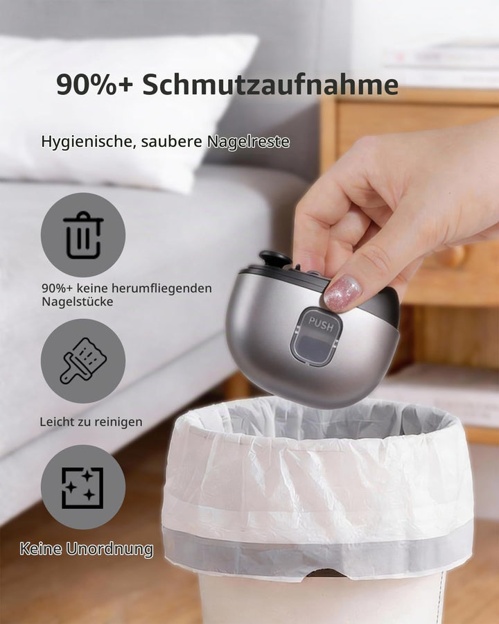 Aokitec Elektrischer Nagelknipser mit doppeltem Sicherheitsklingendesign LED-Licht 3-Speed, 2-in-1 N