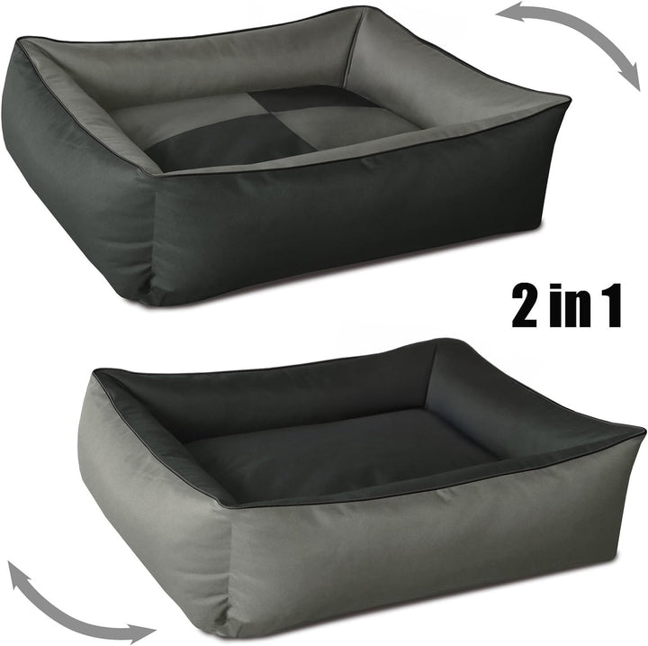 BedDog Hundebett 2in1 MAXQ, Hundekissen mit abziehbaren waschbaren Bezug, Hundekorb, Hundesofa, für